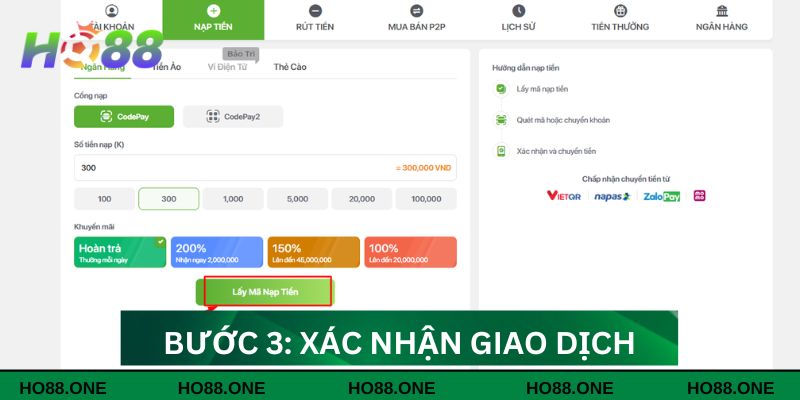Bước 3: Xác nhận giao dịch Bước 3: Xác nhận giao dịch